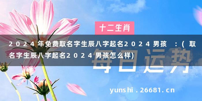 2024年免费取名字生辰八字起名2024男孩 :(取名字生辰八字起名2024男孩怎么样)